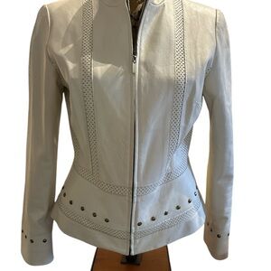 Women's White Leather Jacket